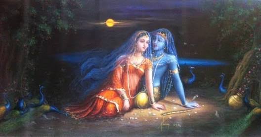 Image result for Radha thinking sitting on the river bank"