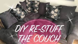 Memory foam, batting, liner by hanes. Diy How To Restuff A Couch Fix A Sofa Flat Sofa Repair Sofa Repair Couch Cushion Youtube