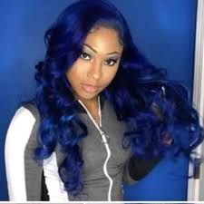 Black And Blue Lace Front Wig Dark Blue Lace Front Wig In 2020 Black Hair Dye Blue Lace Front Wig Weave Hairstyles