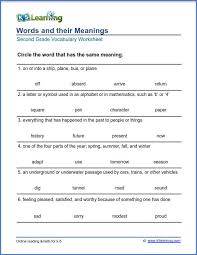 Grade 2 Vocabulary Worksheet Words And Their Meanings Vocabulary Worksheets Vocabulary Worksheets