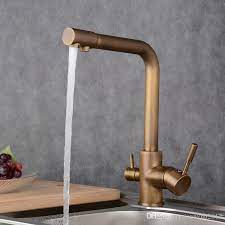 grosshandel neue klassische messing bronze doppelgriff trinkwasser kuchenarmatur bad becken wasserhahn messing kuche mischbatterie bain ta シンプル バスルーム 蛇口 キッチンの蛇口