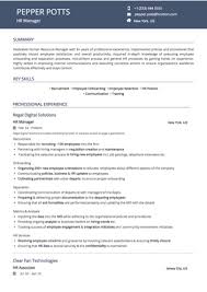 Free Hr Manager Resume Sample 2020 By Hiration