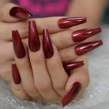 Black and red ombre stiletto nails new expression nails. Makeup 24 Strong Acrylic Nails Dark Red Galaxy Cat Eye Poshmark