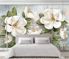 White rose close up wall mural. Fototapete Home Wallpaper Wall Murals Mural Wallpaper