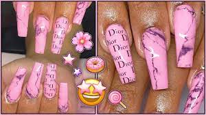How To Dior Marble Acrylic Gel Hybrid Nails Design Youtube