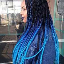 Box braids hairstyles are one of the most popular african american protective styling choices. Amazon Com Ombre Blue Jumbo Braiding Hair Kanekalon 5packs Lot Ombre Braiding Hair Accessories For Women 24 Inch Crochet Hair Box Braid Twists Hair Extension 3 Tone Black Royalblue Skyblue Beauty