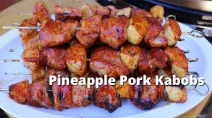 Pineapple Pork Kabobs Grilled Pork Kebab Recipe On Kong Ceramic Grill Youtube