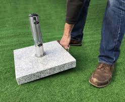 Bramblecrest granite parasol base 15kg. 25kg Granite Parasol Base With Wheels Square
