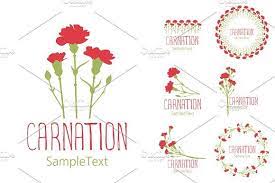 Set Of Designs With Carnations Carnations Carnation Flower Design