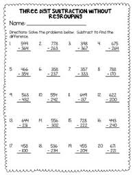 Subtraction minus 99 worksheets (pdf). Three Digit Subtraction Without Regrouping Worksheets Teaching Resources Tpt