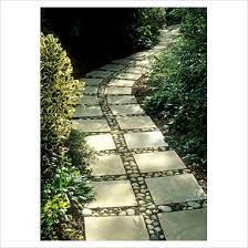 How to make a garden path with slabs. Paving Slab Path With Concrete Pavers Infilled With Pebbles Cobbles Stones Paving Slabs Pebble Patio Patio Stones