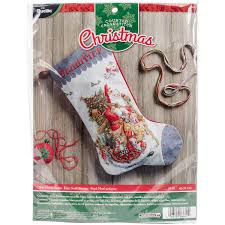 Vtg bucilla counted cross stitch heavy going grizzly 40.6 x 30.5cm 14 count aida. Bucilla Stocking Counted Cross Stitch Kit 18 Long Old World Santa Stocking 28 Count Walmart Com Walmart Com