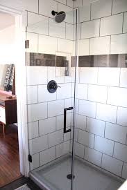 Black And White Shower Tile Modern Industrial Bathroom Reveal Large Tile Bathroom White Tile Shower Large Shower Tile