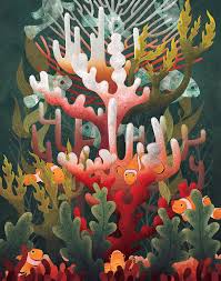 Kristen Adam Coral Reef Bleaching Coral Reef Art Coral Art Coral Reef Drawing