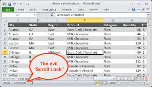 how to disable scroll lock in excel exceljet