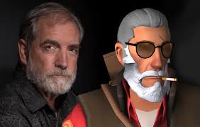 Sniper kinda looks like his voice actor, John Patrick Lowrie : r/tf2