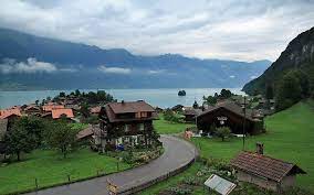 Landscape Switzerland Iseltwald Lake Brienz Mountains Architecture Hd Wallpaper