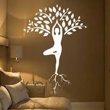 Stickers Muraux Arbre Art Gymnaste Decalcomanie Yoga Meditation Vinyle Autocollants Gym Decor A La Maison Design D Interieur Peintures Murales Em 2020 Decoracao De Salas De Massagem Salas De Meditacao Decoracao Para