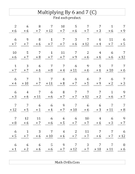 Multiplying 1 To 12 By 6 And 7 C Multiplication Facts Worksheets Math Multiplication Worksheets Multiplication Worksheets