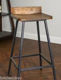 Square Wooden Seat Bar Stool High Chair Kitchen Counter Metal Rustic Industrial Iron Bar Stools Wrought Iron Bar Stools Kitchen High Chairs