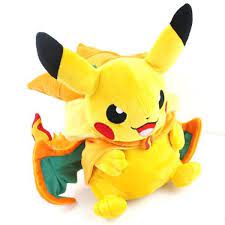 Pikachu With Charizard Hat Soft Toy Pikachu Pikachu Plush Soft Stuffed Animals