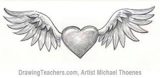 Pin By Analia Nunes On Tattoo Wings Drawing Heart Drawing Heart With Wings Tattoo