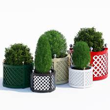 Round Treillage Planters 3d Model Planters Cross Planter 3d Model