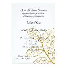 Wedding Invitation With Gold Leaves Wedding Invitations Cards Custom Invitation Card Desig Gold Leaf Invitations Gold Wedding Gift Simple Wedding Invitations