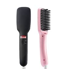 2 In1 أنيون السريع مستقيم الشعر مشط فرشاة ناعمة الشعر استقامة الحديد الأيونات السالبة السيارات Lcd Hair Brush Straightener Hair Straightening Iron Ceramic Hair