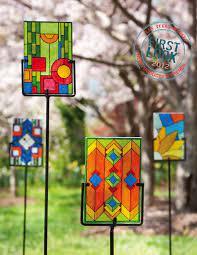Evergreen Homepage Stained Glass Garden Stakes Glass Artwork Fused Glass Ornaments