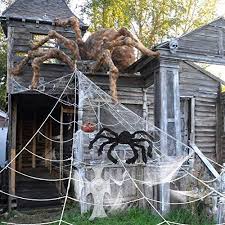 Unglinga Giant Yard Halloween Decorations Outdoor Spider Web With Big Spider And Stretch Cobweb Set Party Outside Decor Shop For Trendy Online Trendy Shop Halloween Outdoor Decorations Outdoor Halloween