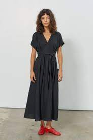 Mara Hoffman Ingrid Wrap Dress Black Hemp Kimono Fashion Fashion Kimono Style Dress