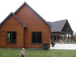Turn any house or mobile home into a beautiful log cabin! Faux Cedar Siding Faux Log Cabin Siding Wood Siding Exterior Cottage Exterior Engineered Wood Siding