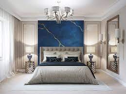 Stunning Luxury Navy Blue And Grey Bedroom Decor With Grey Tufted Bed Blue Bedroom Decor Luxurious Bedrooms Modern Luxury Bedroom