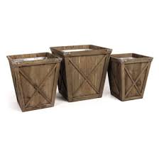 Napa Home And Garden Loft 3 Piece Wooden Planter Set Wooden Planters Wood Pots Rectangular Planter Box