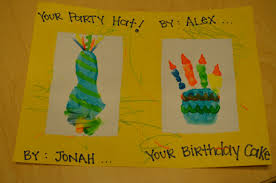 Mom Birthday Crafts For Kids Toddler Art Handprint And Footprint Birthday Card My Twin Boys Made At Preschool Happy Birthday Crafts Happy Birthday Cards Diy Book Gifts Diy