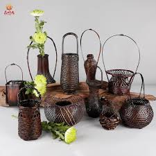 Sanford japan vase 8 1/4 tall bulbous gold trim bamboo floral label marked. Handmade Japanese Bamboo Weaving Flower Vase For Home Decor Plant Paint High Quality Wedding Decoration Vase Gift Crafts Basket Decorative Vase Flower Vasevases For Home Decor Aliexpress