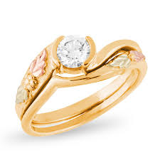 Engagement rings/wedding bands 18ct/18 carat rose gold diamond ring set size k. Black Hills Gold 1 2 Ct Diamond Solitaire Bypass Bridal Set Gordon S Jewelers
