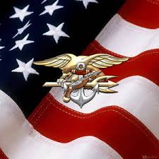 U S Navy S E A Ls Emblem Over American Flag Digital Art By Serge Averbukh