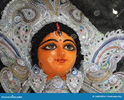 DURGA IDOL face editorial stock image. Image of decoration