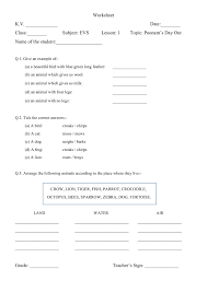 Maths worksheet for class 3; Worksheet K V Date Class Subject Evs Lesson 1 Topic Flipbook By Fliphtml5