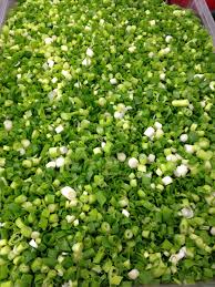 Cut the trimmed green onions crosswise into slices using a rocking motion Chopped Green Onion C L Produce