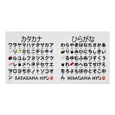 Japanese Hiragana Katakana Table Sushi Poster Zazzle Com In 2020 Hiragana Japanese Learn Japanese