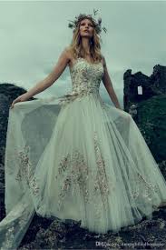 2017 Cinderella Inspired Wedding Dresses Bhldn With Colorful Appliques Lace And V Neck A Line Garden F Boho Bridal Gowns Boho Wedding Dress Bhldn Wedding Dress