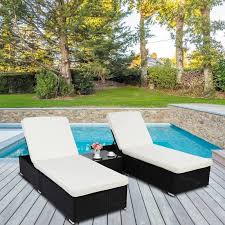 Black Lounger White Cushion Devoko