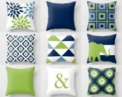 Throw Pillow Copertine Navy Blu Verde Bianco Pietra Divano Cuscino Copertura Contemporanea Casa Decor L Living Room Pillows Home Decor Colors Living Room Green