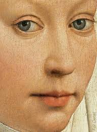 Rogier van der Weyden, Portrait of a Lady with a Winged Bonnet, c.1435-40  #art #painting