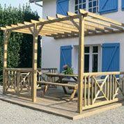 Pergola Bois Adossee Double 3 X 3 M Pergola Wooden Pergola Garden Storage Shed