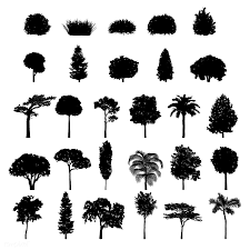 Collection Of Tree And Shrub Silhouettes Vector Free Image By Rawpixel Com Silhouette Vector Shrubs Tree Silhouette