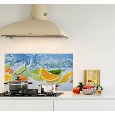 Credence De Cuisine Adhesive En Verre De Synthese Agrumes Dans L Eau L 90 X H 50 Cm Achat Vente Credence Credence De Cusine Agrumes Cdiscount